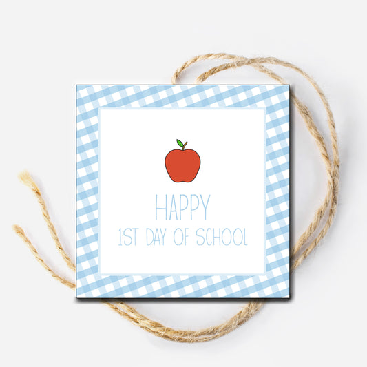 Blue 1st Day of School Instant Download Tag