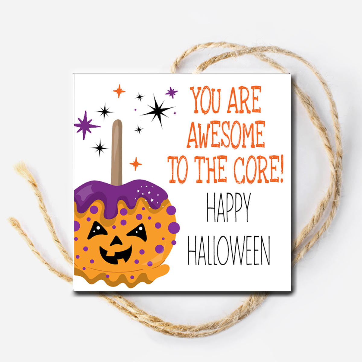 Halloween Caramel Apple Instant Download Tag