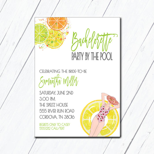 Bachelorette Pool Party Invitation