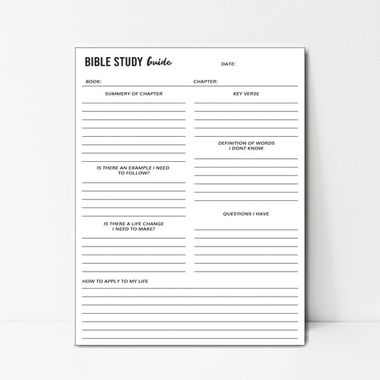 Bible Study Guide - Instant Download