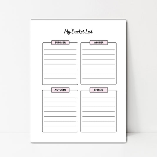 Bucket List - Instant Download