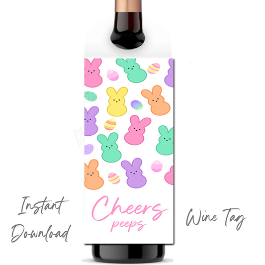 Easter Wine Tag Instant Download