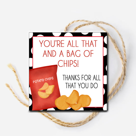 Chip Bag Instant Download Tag