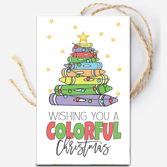 Wishing you a Colorful Christmas Instant Download Tag