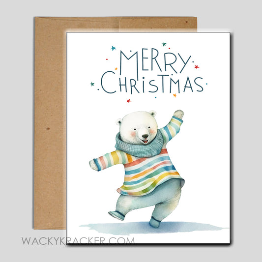 Polar Bear Christmas Card Instant Download