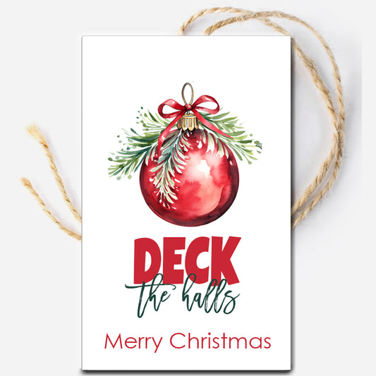 Deck the Halls Christmas Instant Download Tag