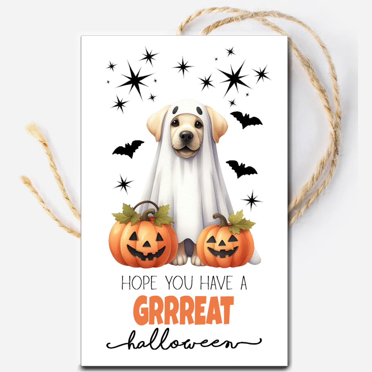 Halloween Cute Dog Instant Download Tag 