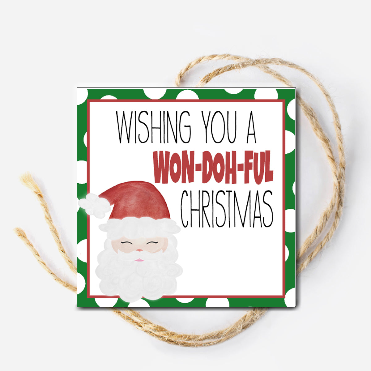 Won-doh-ful Christmas Instant Download Tag