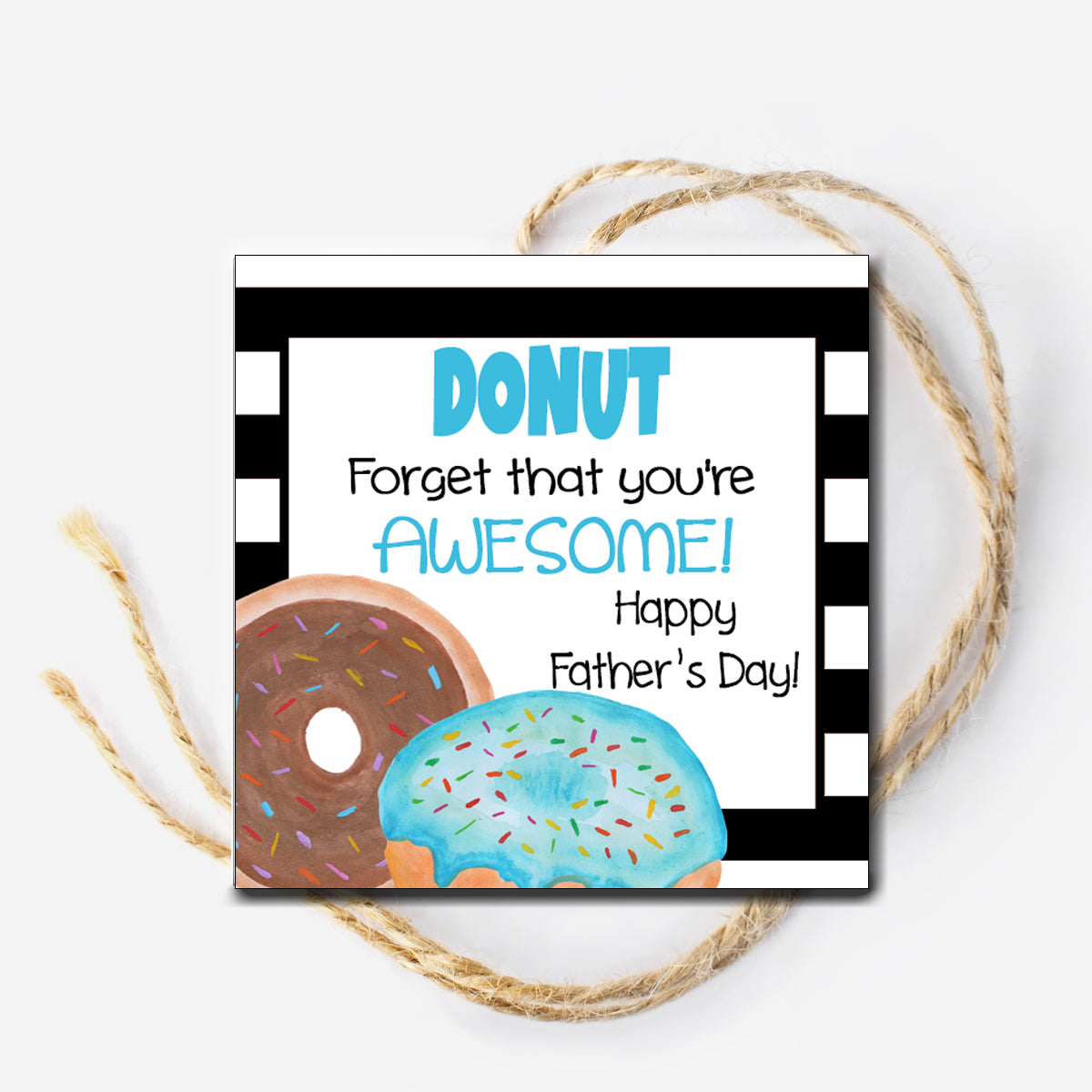 Donut Father's Day Instant Download Tag 