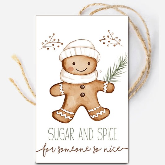 Gingerbread Man Christmas Instant Download Tag