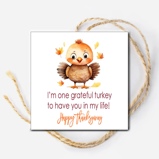 Grateful Turkey Gift Tag