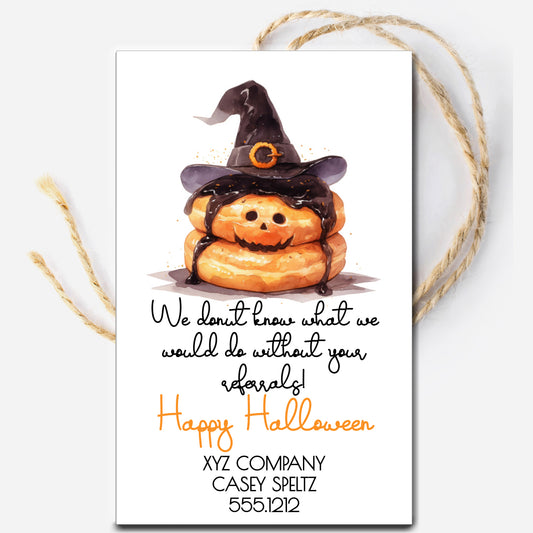 Halloween Donut Referral Marketing Tags