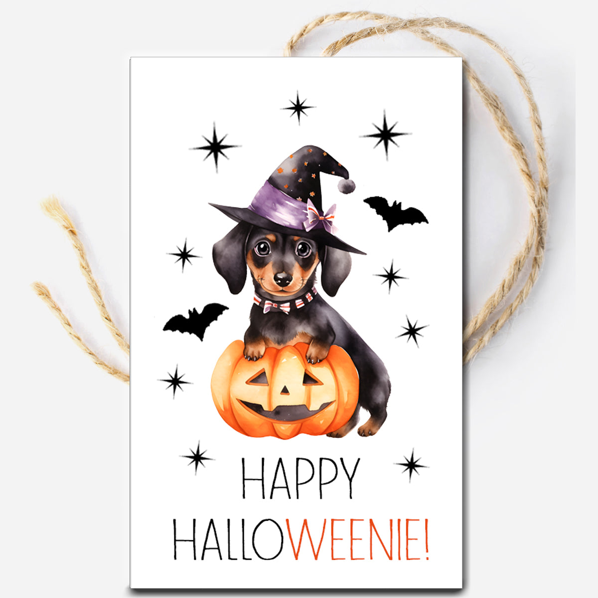 Halloween Dachshund Instant Download Tag 