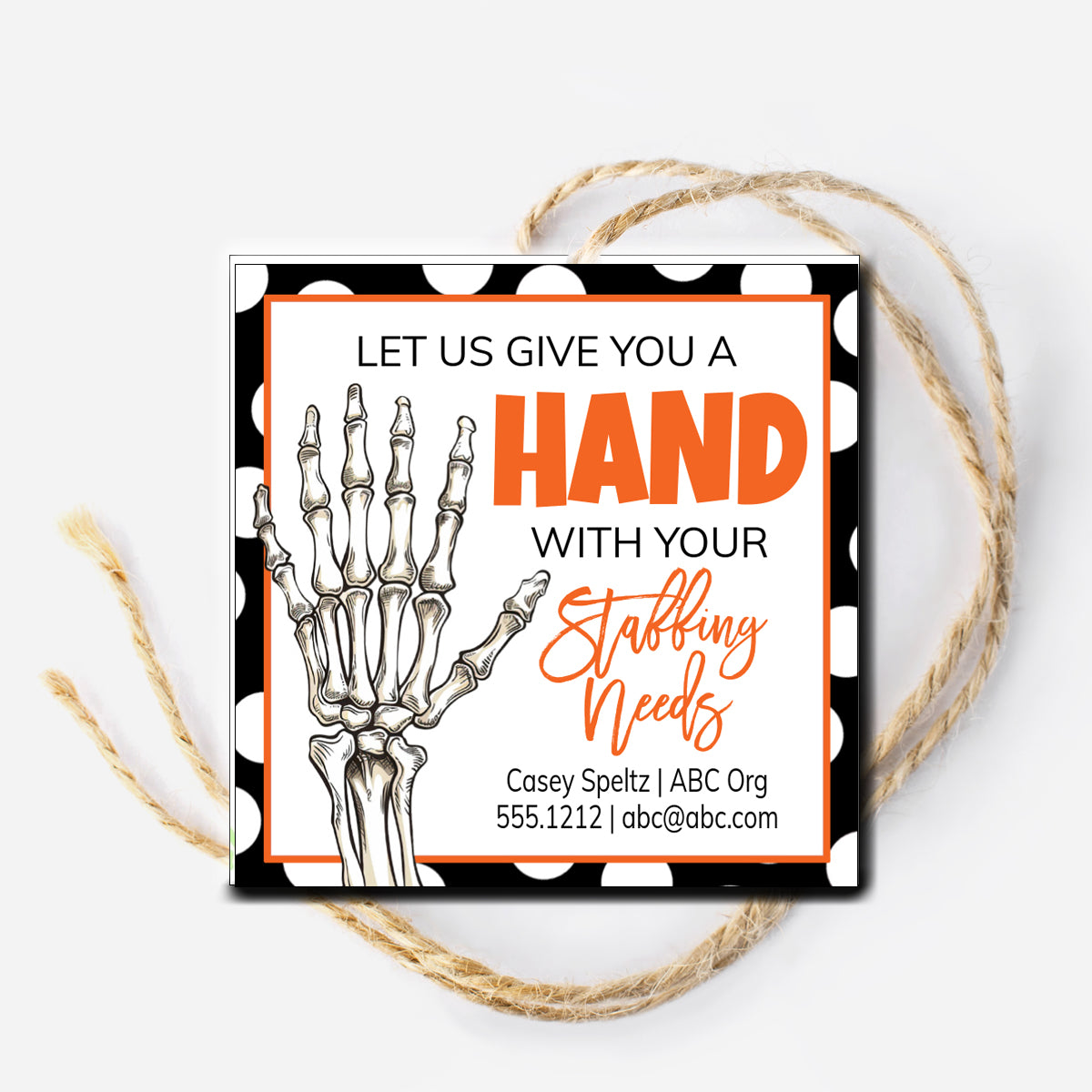 Give you a Hand Halloween Referral Tag