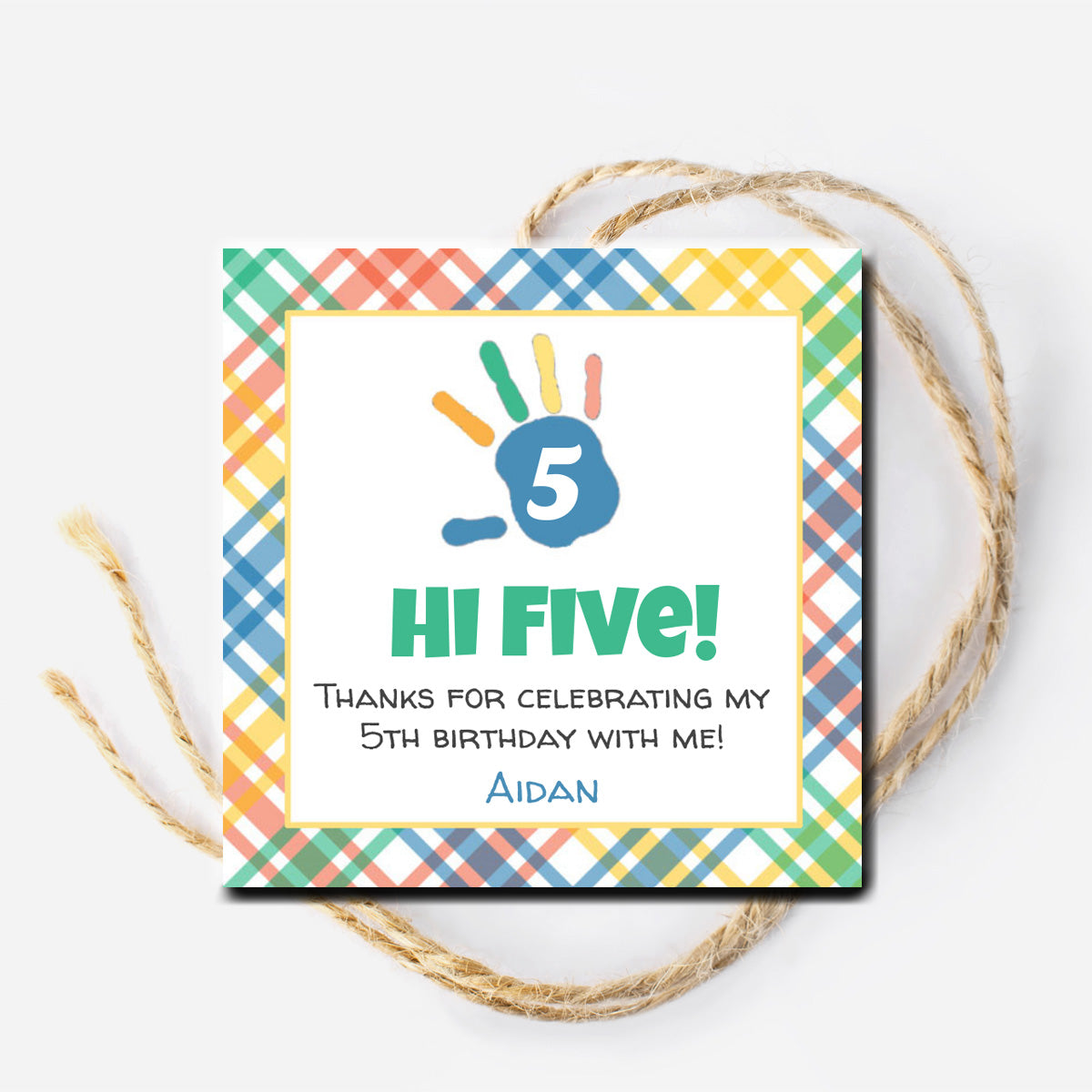 High Five Birthday Gift Tag