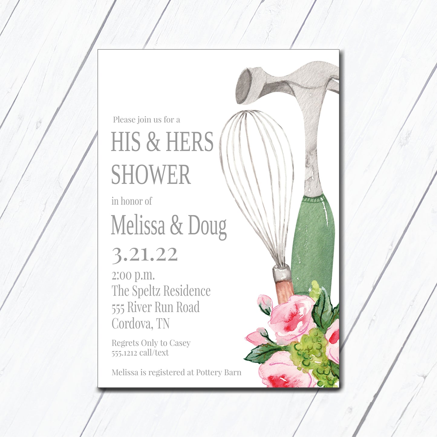 His and Hers Bridal Shower Invitation