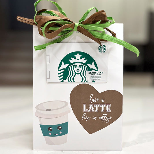 Latte fun in College Instant Download Gift Card Holder