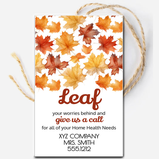 Thanksgiving Leaf Your Worries Referral Marketing Tags