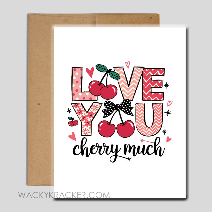 Love you Cherry Much Greeting Card Instant Download