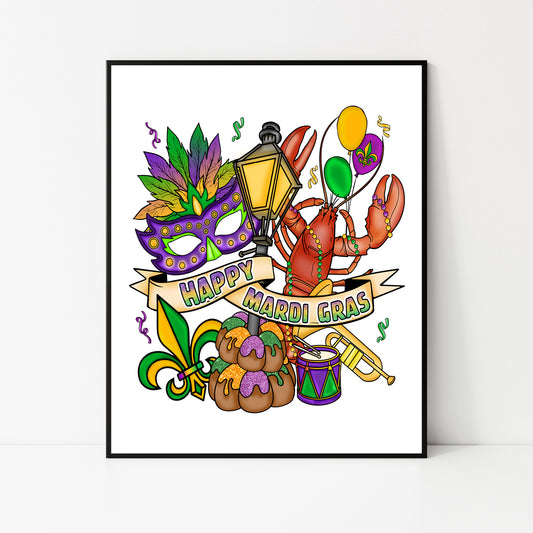 Mardi Gras Sign Instant Download