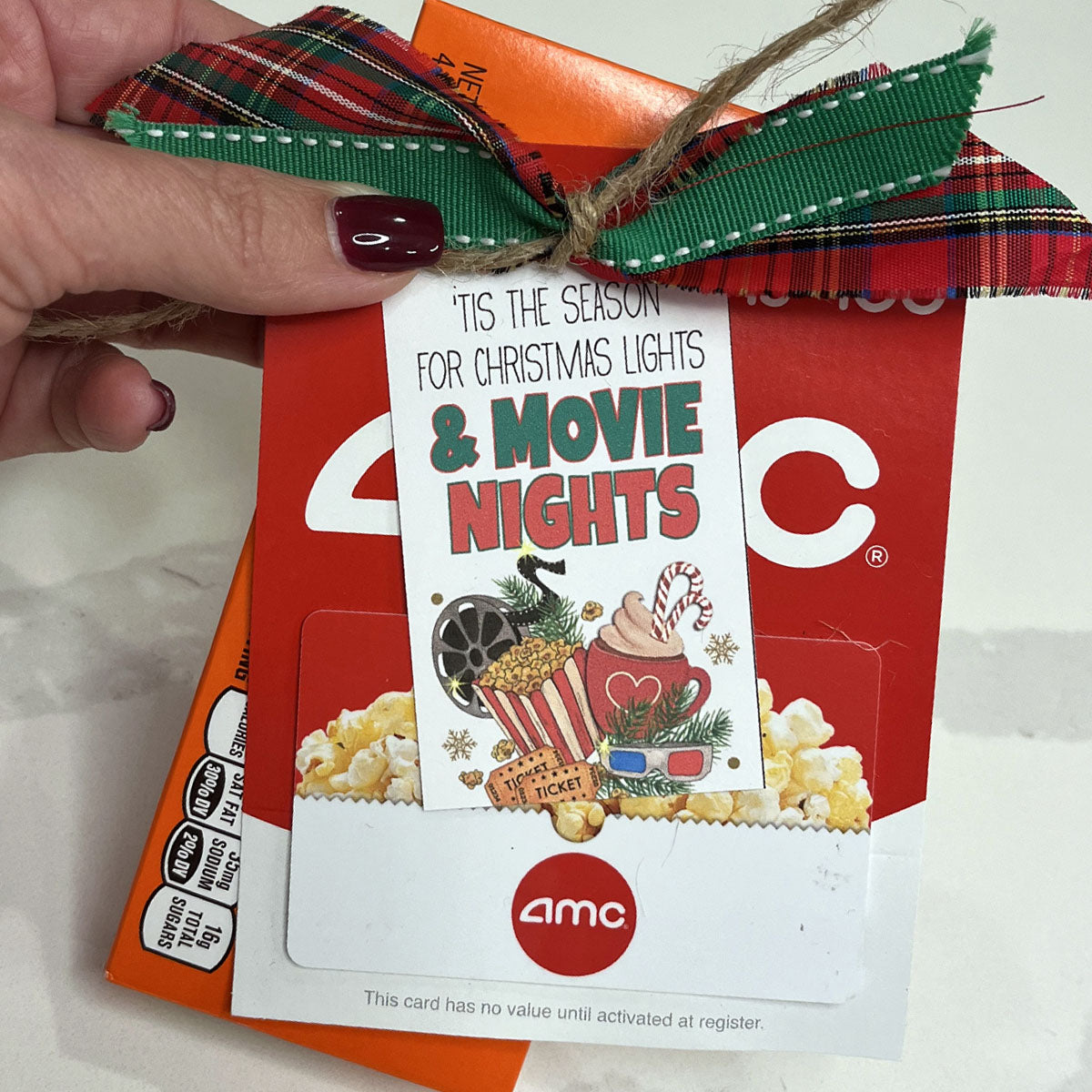 Christmas Lights and Movie Nights Instant Download Tag