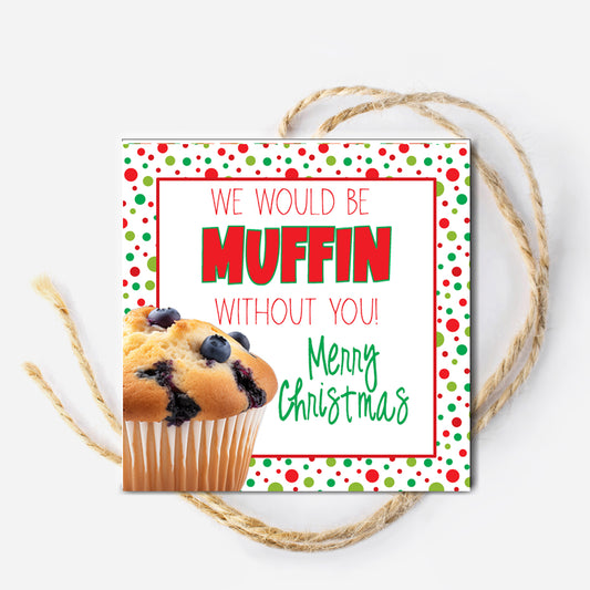 Christmas Muffin Instant Download Tag