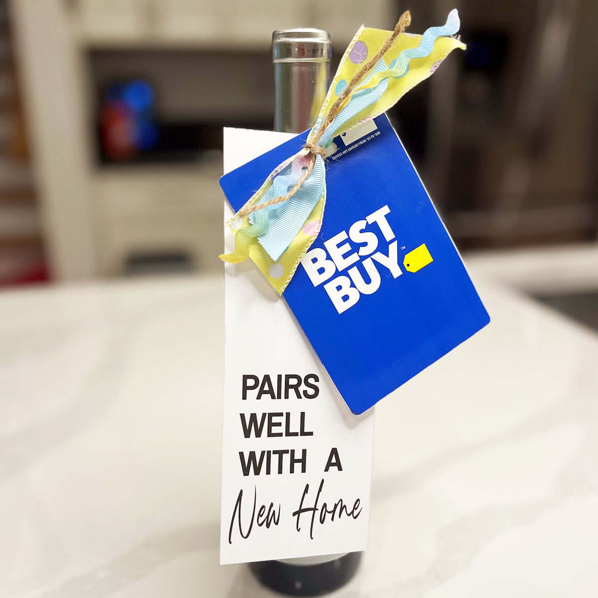 Pairs Well with a New Home Wine Tag Instant Download