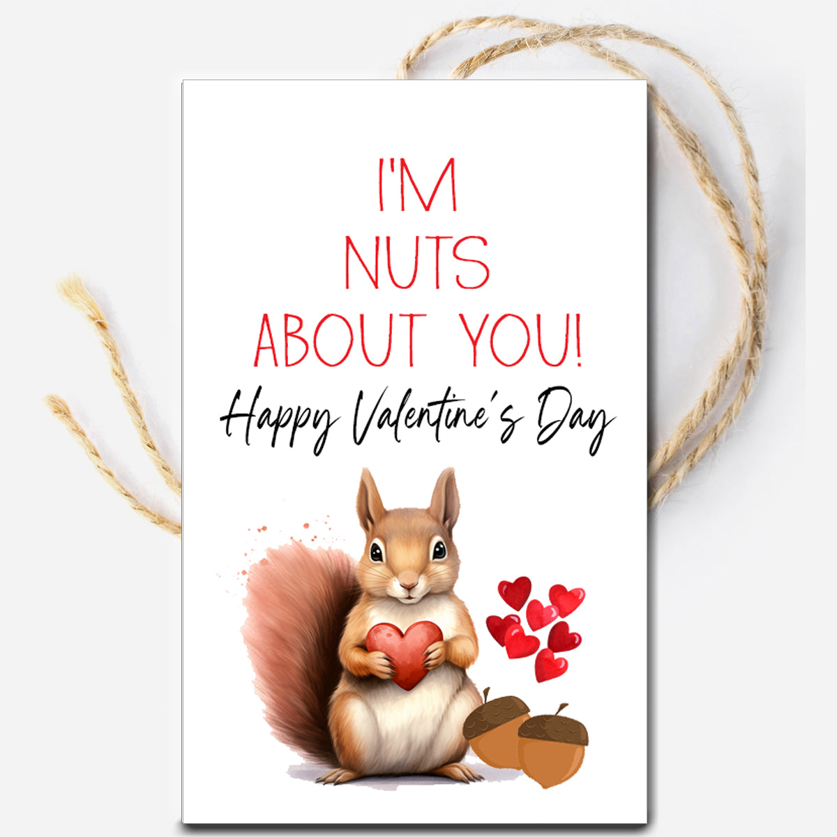 I'm Nuts About You Valentine Gift Tag