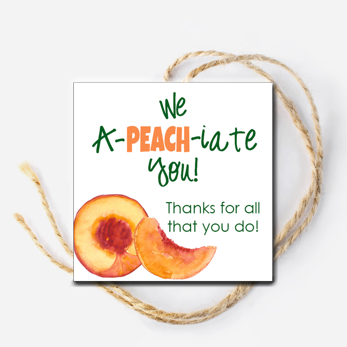 Peach Instant Download Tag