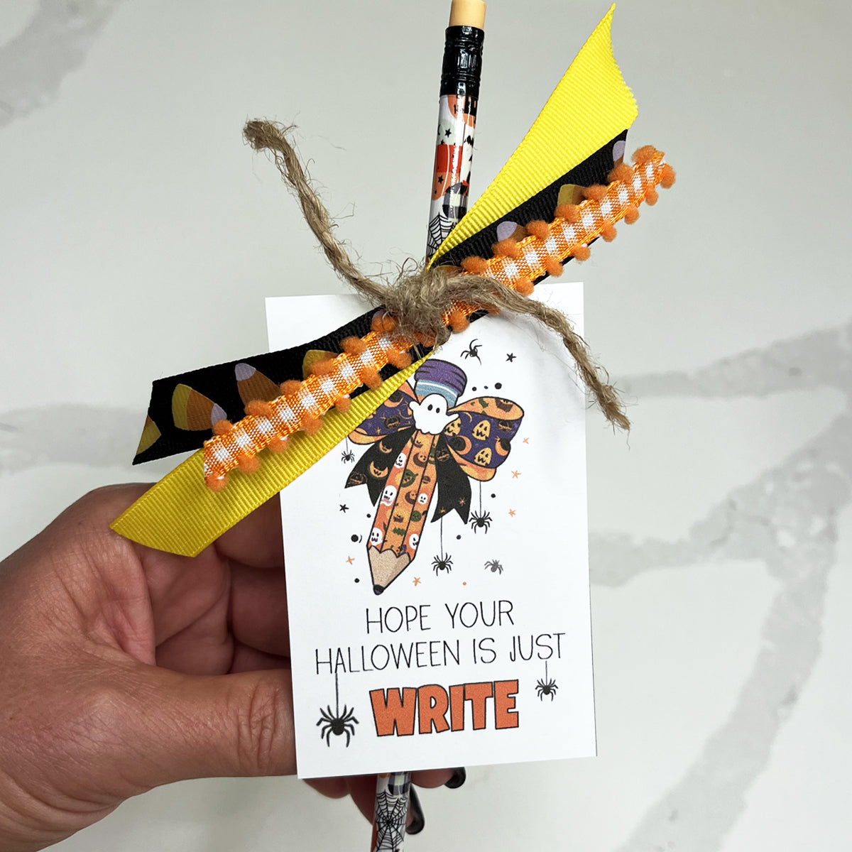 Halloween is just Write Pencil or Pen Instant Download Tag