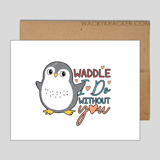 Penguin Greeting Card Instant Download