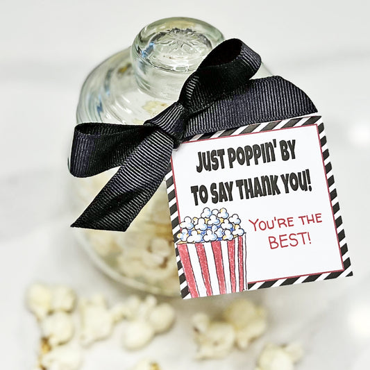 Popcorn Thank You Appreciation Instant Download Tag