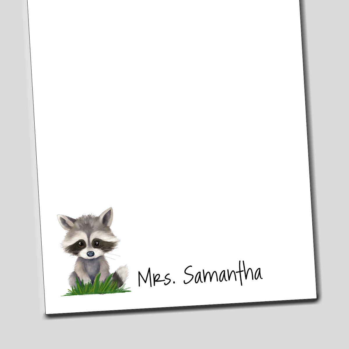 Personalized Raccoon Notepad
