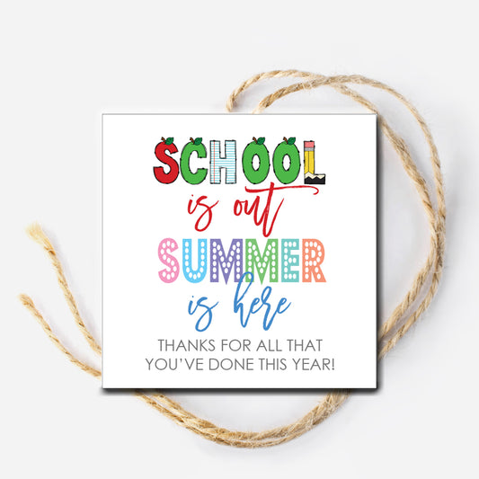 School is Out Instant Download Tag