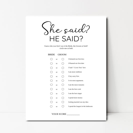 She Said He Said - Instant Download