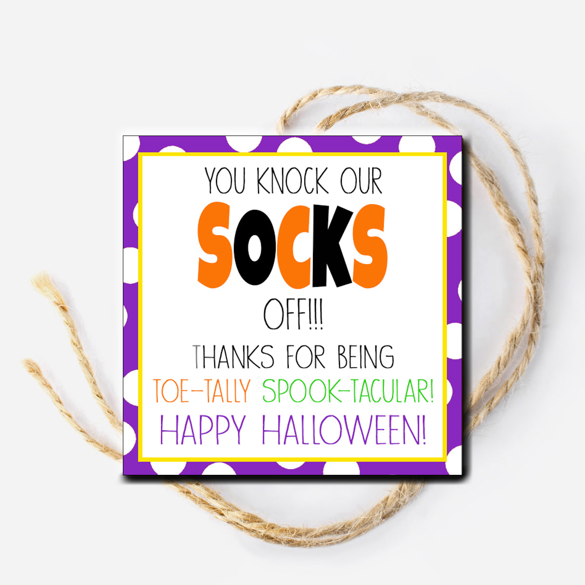 Halloween Socks Instant Download Tag