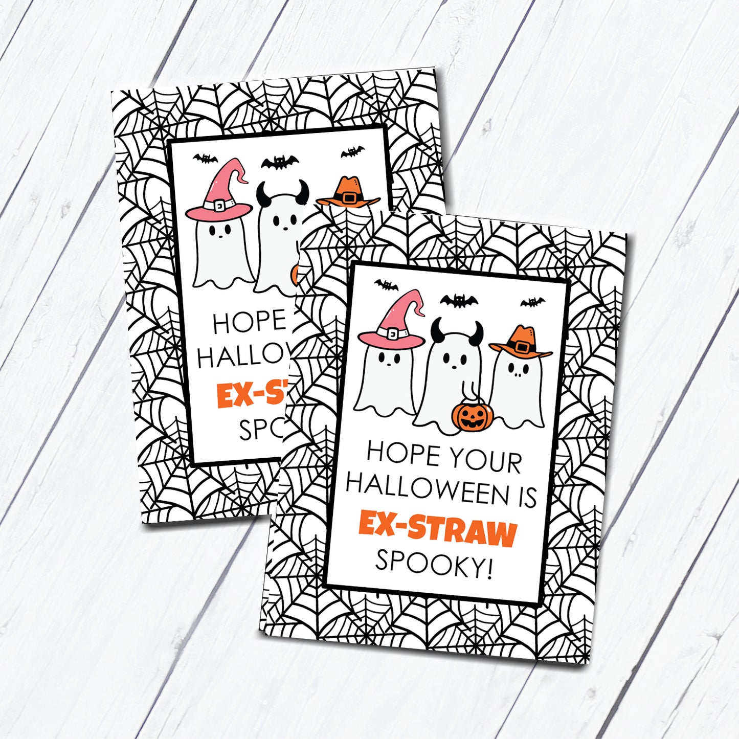 Halloween Straw Instant Download Tag