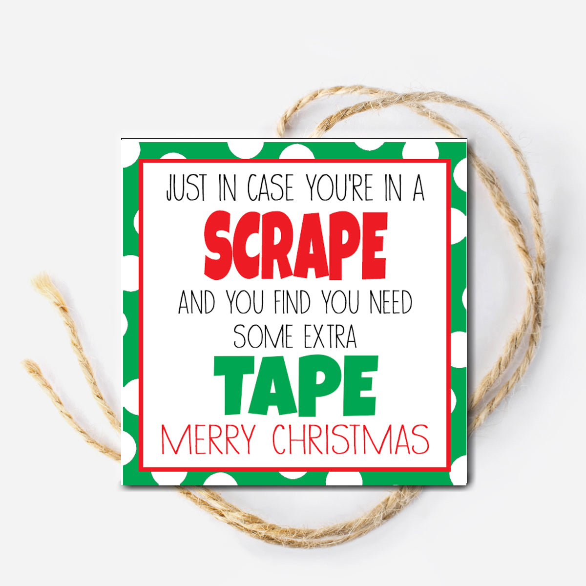 Christmas Tape Instant Download Tag