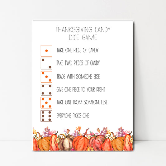 Thanksgiving Dice Game Instant Download