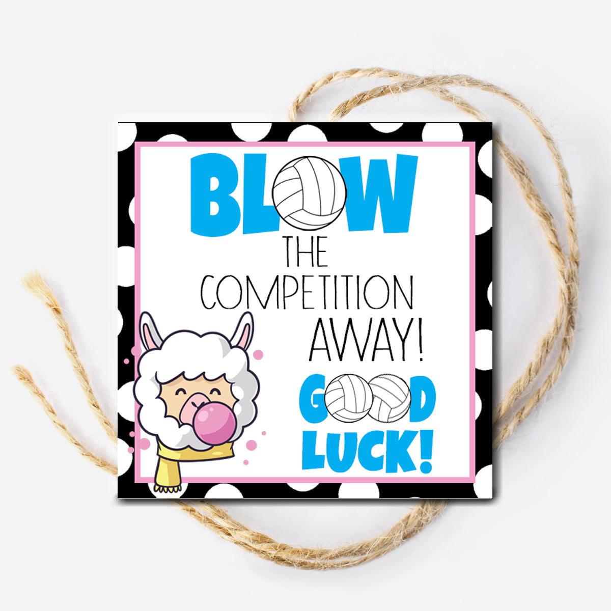 Blow the Competition Away Volleyball Instant Download Tag