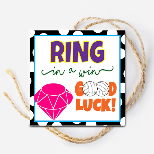 Ring in a Win Volleyball Instant Download Tag