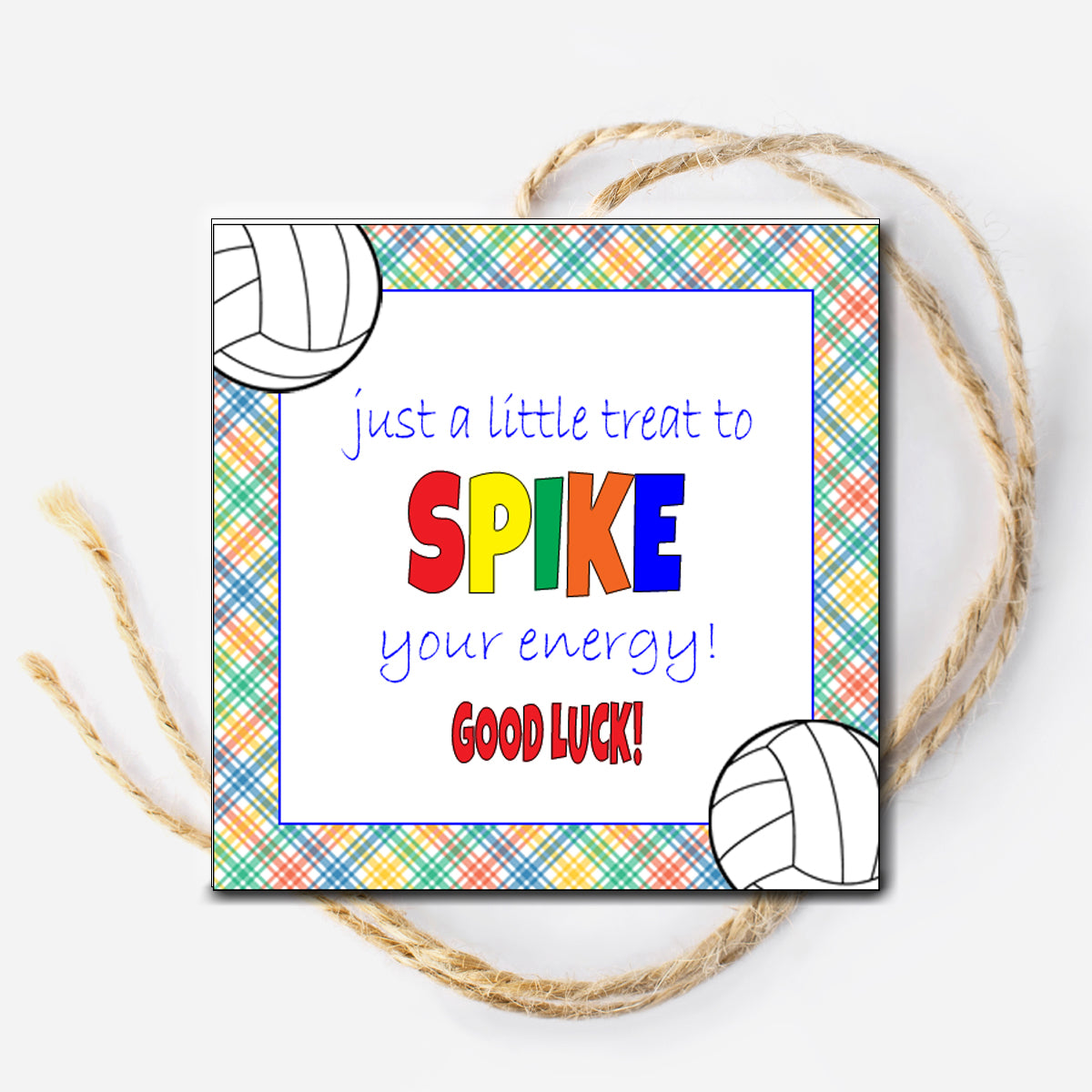 Spike your Energy Volleyball Instant Download Tag