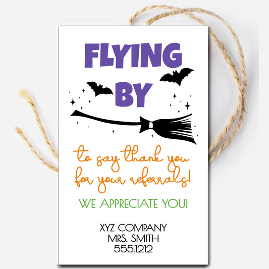 Halloween Witch Referral Marketing Tags