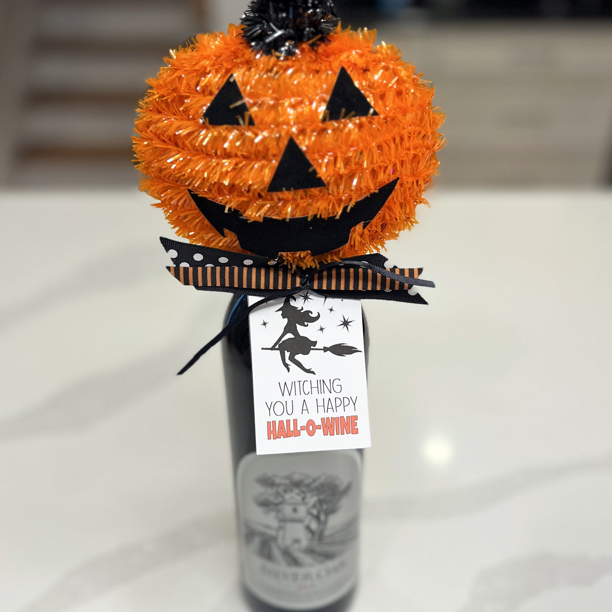 Halloween Witch Wine Instant Download Tag