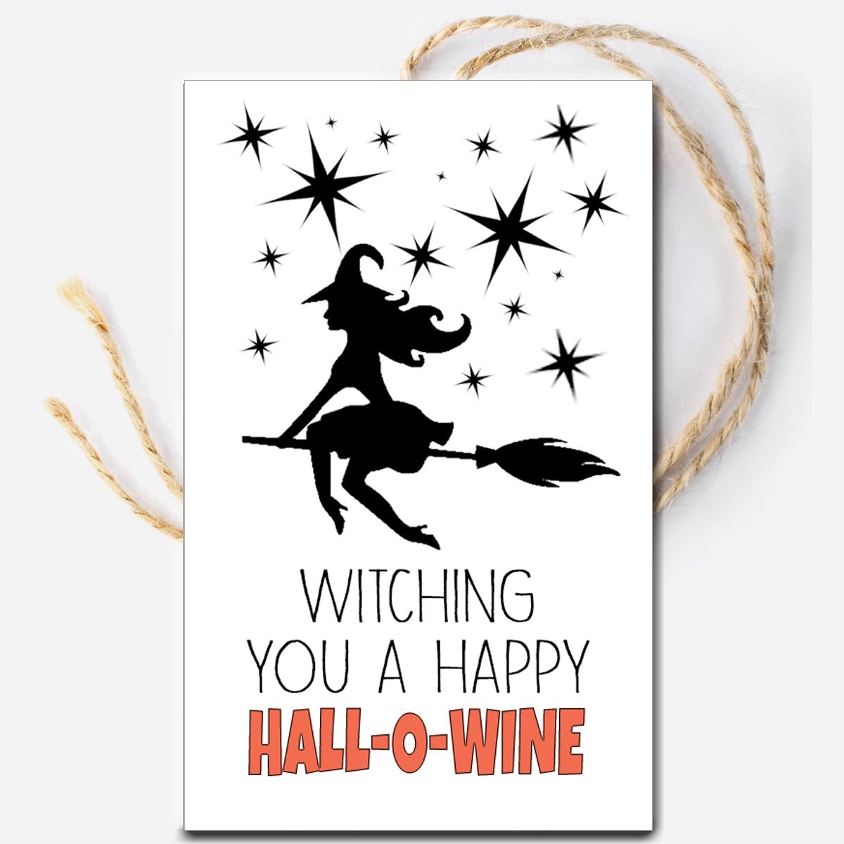 Halloween Witch Wine Instant Download Tag