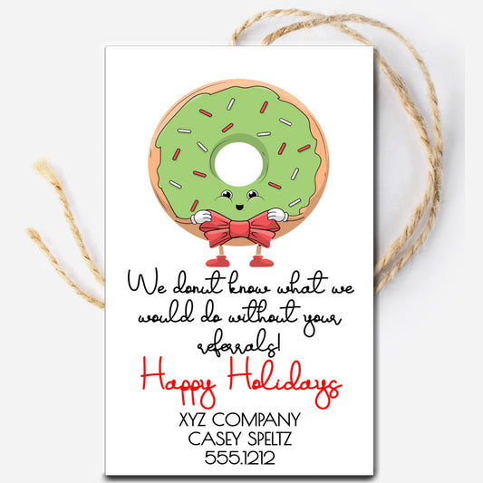 Christmas Donut Referral Marketing Tags