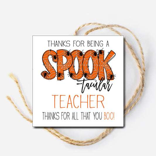 Halloween Spooktacular Teacher Instant Download Tag