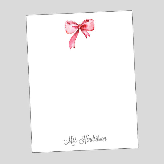 Pink Bow Notepad