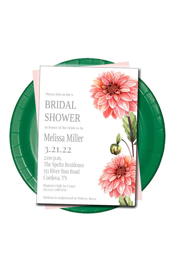 Dahlia Bridal Shower Invitation