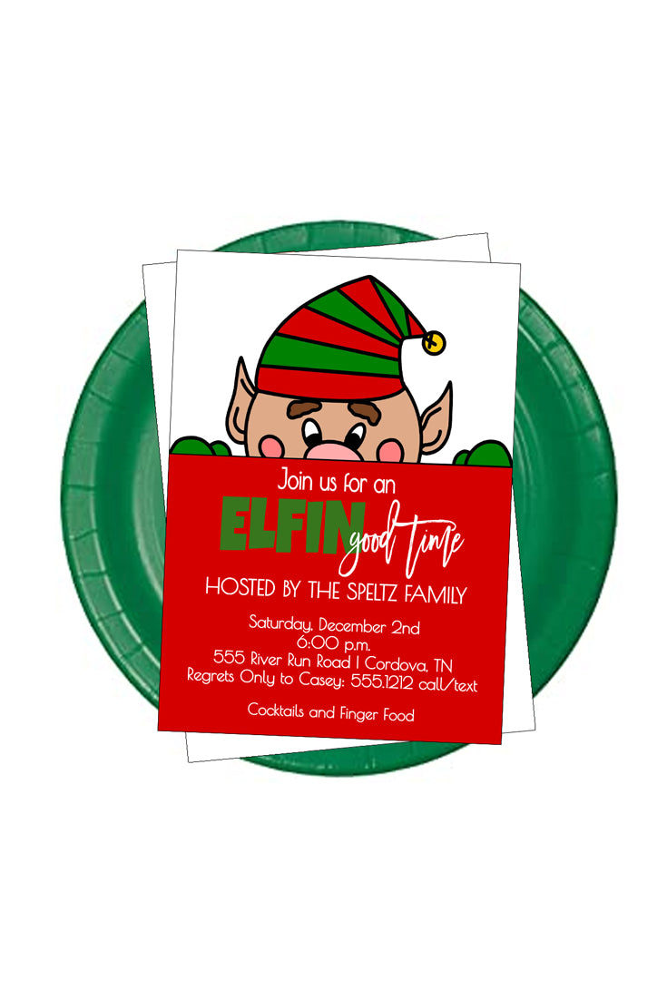 Elf Christmas Invitation